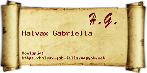 Halvax Gabriella névjegykártya