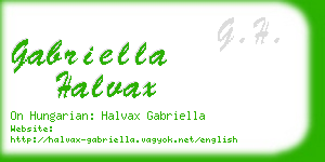 gabriella halvax business card